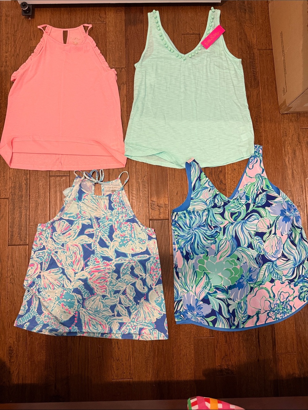 Lilly Pulitzer - Set of 4 Colorful Mixed Tank Tops Bundle